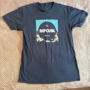 Rip Curl Blue Short Sleeve Tee with Graphic Design